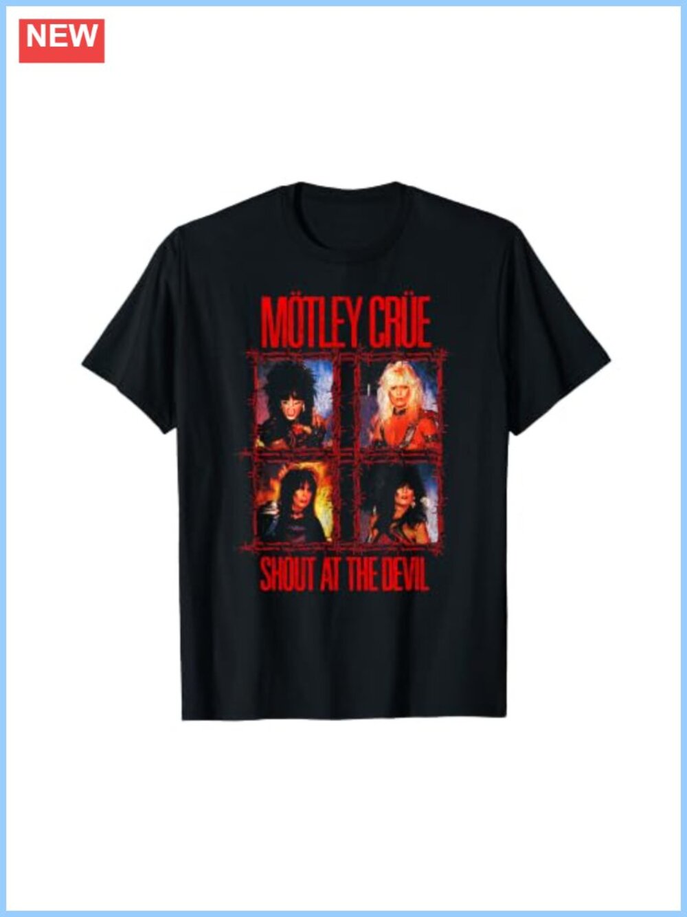 Motley Crue Shout At The Devil Graphic T-Shirt Classic Fit Crew Neck
